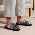 Men’s Classic Plaid Memory Foam Slippers - Warm & Relaxed