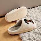 Women's Dachshund Slippers - Plush Sausage Dog Fuzzy Indoor Shoes