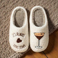 Espresso Martini Slippers - Women's Fluffy Cotton House Shoes